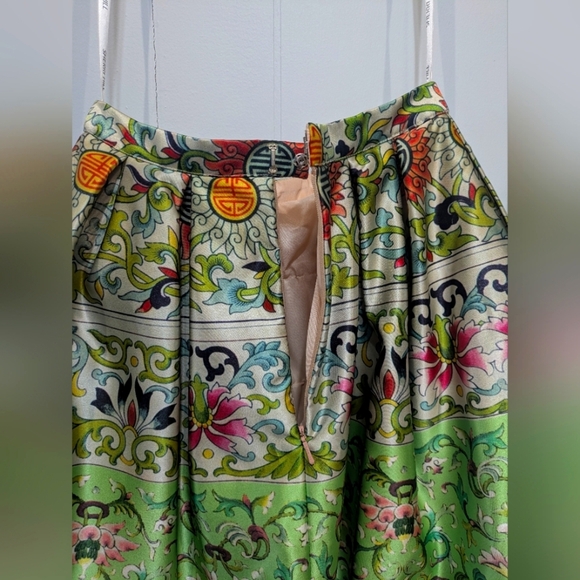 Sherri Hill Bubble Skirt 50854 Green Pink size 2 Prom Homecoming‎ Floral Easter - Picture 7 of 15